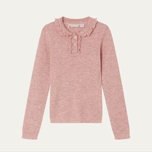 Bonpoint Girl's Light Pink Tiara Ruffle Wool Collar Sweater Size 8A